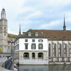 Grossmünster, Wasserkirche, Helmhaus in der Stadt Zürich