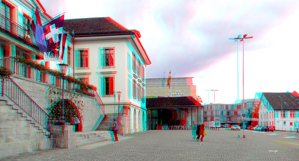 Grossratsgebäude in Aarau - Anaglyphen