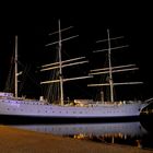 Großsegler "Gorch Fock" im Hafen Stralsund