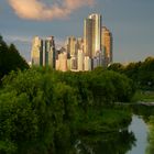 Großstadt in der Abendsonne