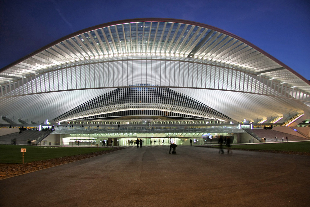 Großstadtbahnhof bei Nacht