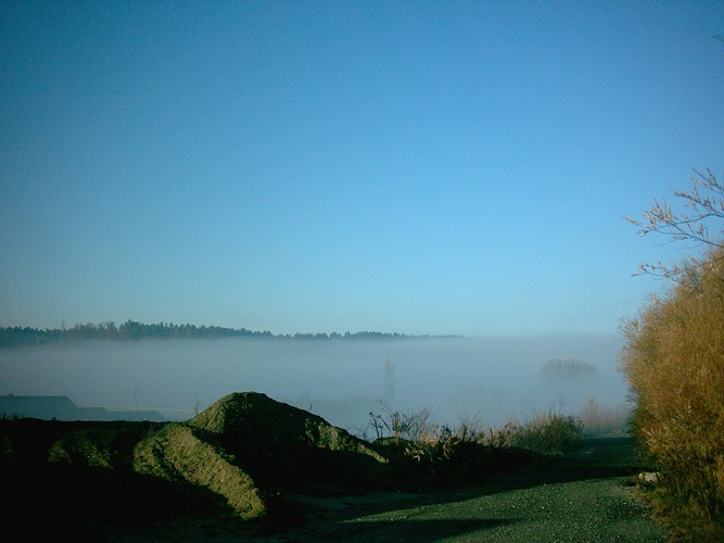 Gruben, in nebel