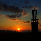 Grubenlampe bei Sonnenuntergang