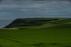 Grüne Landschaft und blauer Himmel