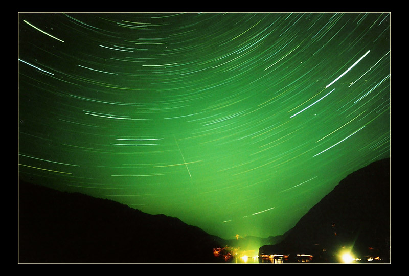 Grüner Himmel über Norwegen.