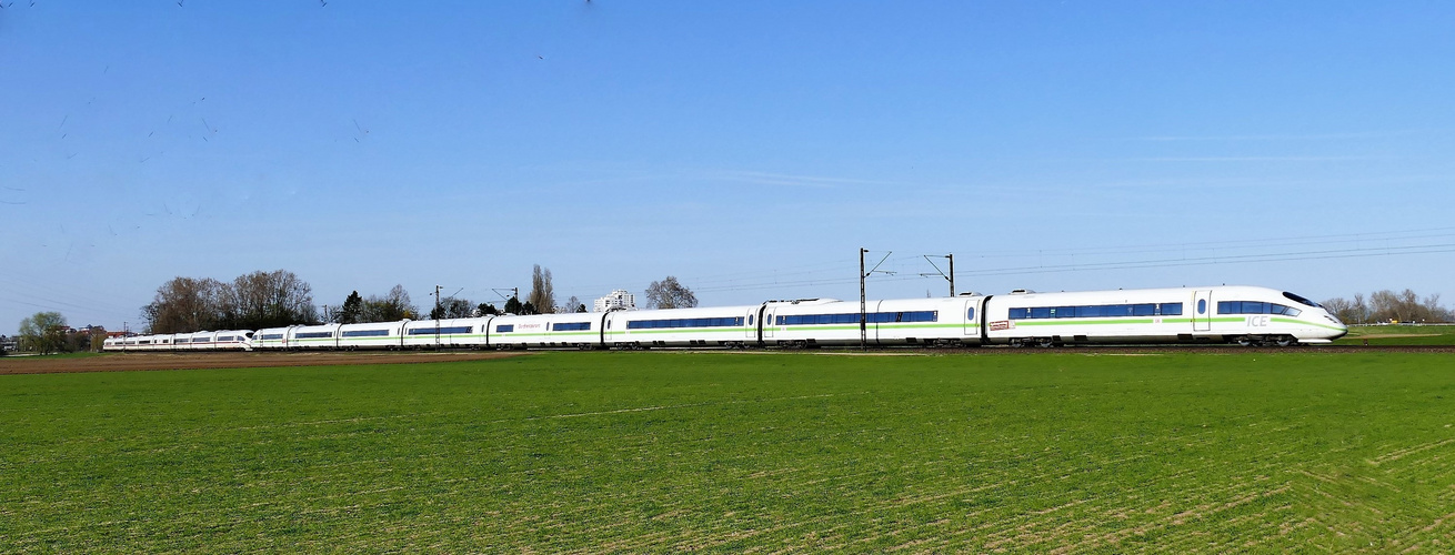 Grüner ICE bei Frankenthal