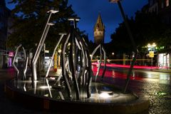 Grüner Turm über Schadbrunnen in Ravensburg