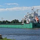grünes Cargoschiff