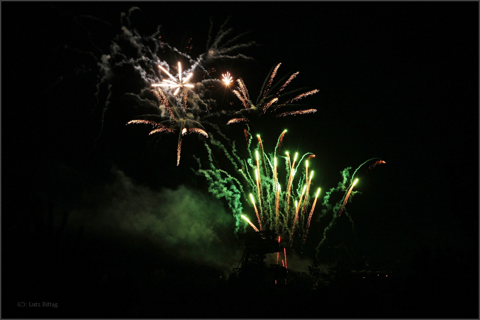 Grünes Feuerwerk