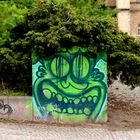 grünes graffitimonster