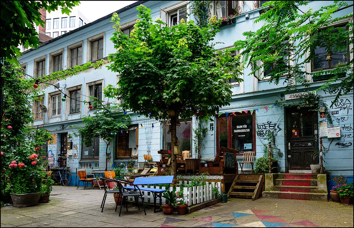 Grünes und buntes Gängeviertel Hamburg