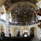 Grüssau Orgelempore und Seitenkapellen mit Kanzel in Marienbasilika