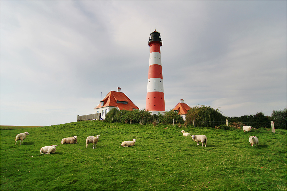 Gruppenbild mit Leuchtturm