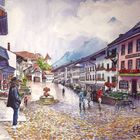 Gruyères (Schweiz) Aquarell auf Canson Montval 300g, 43 cm x 57 cm