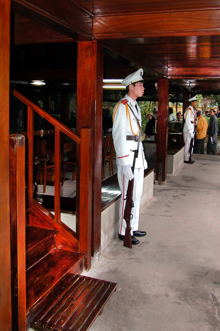 Guard inside uncle Ho's house