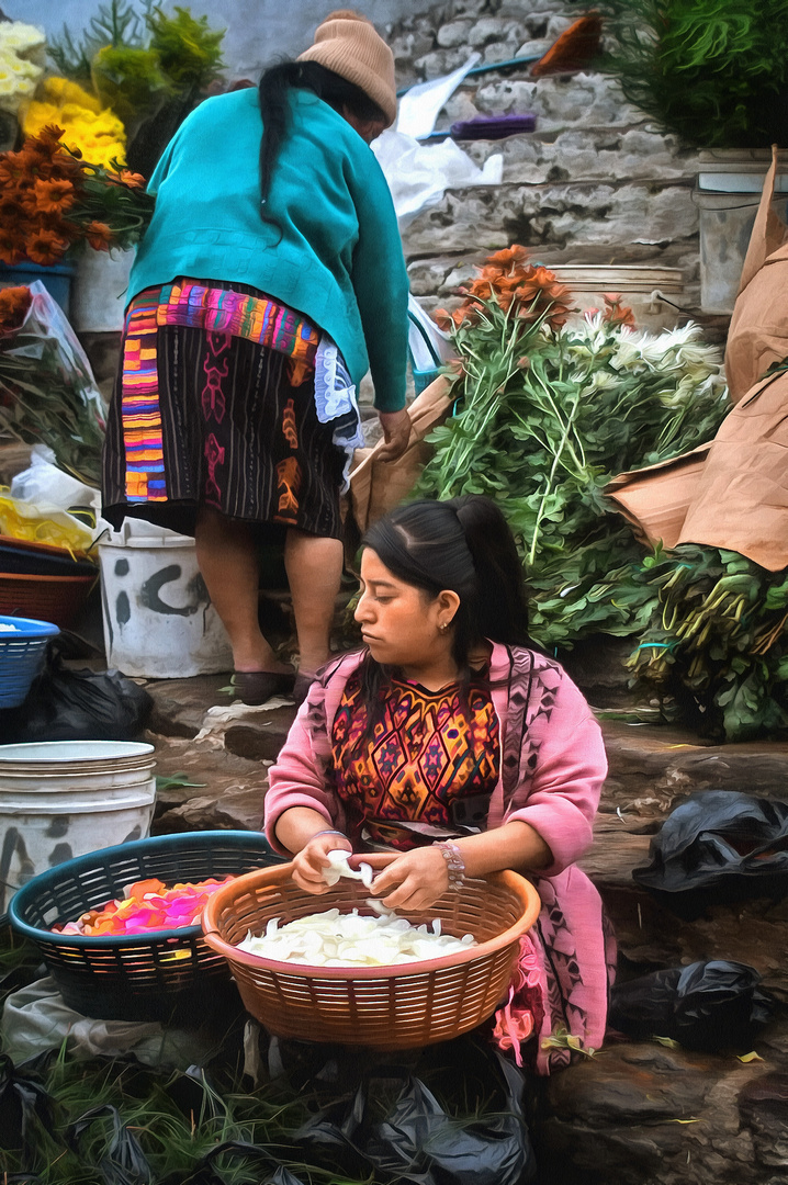 Guatemala | Mercado de flores en Chichicastenango