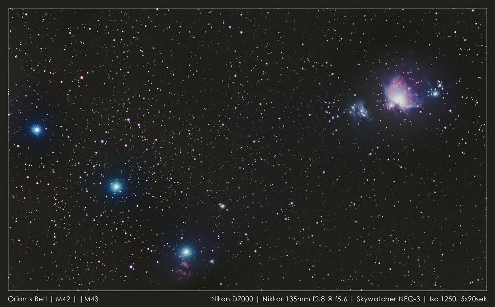 Gürtel des Orion (M42 + M43)