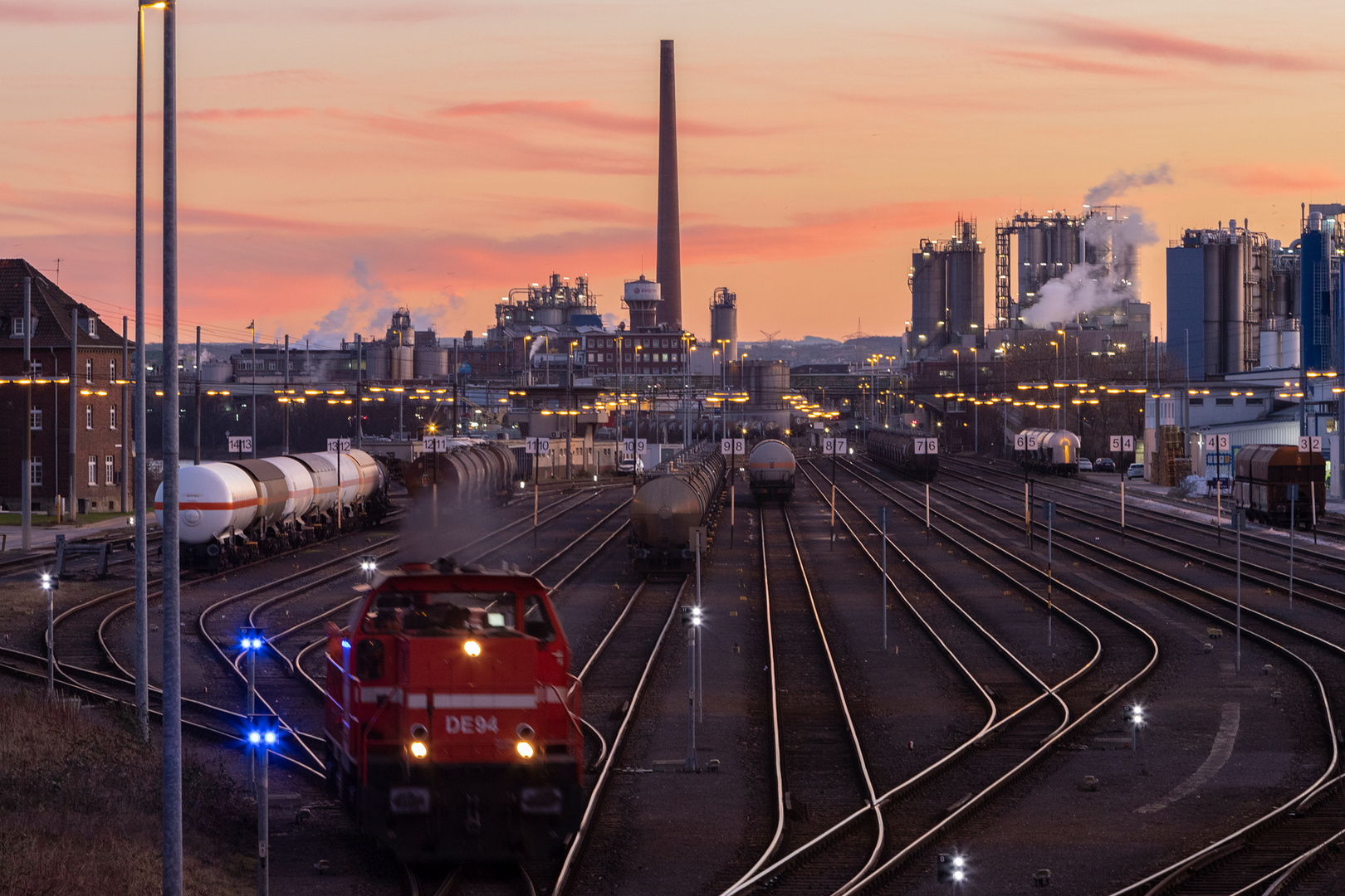 Güterbahnhof am Abend