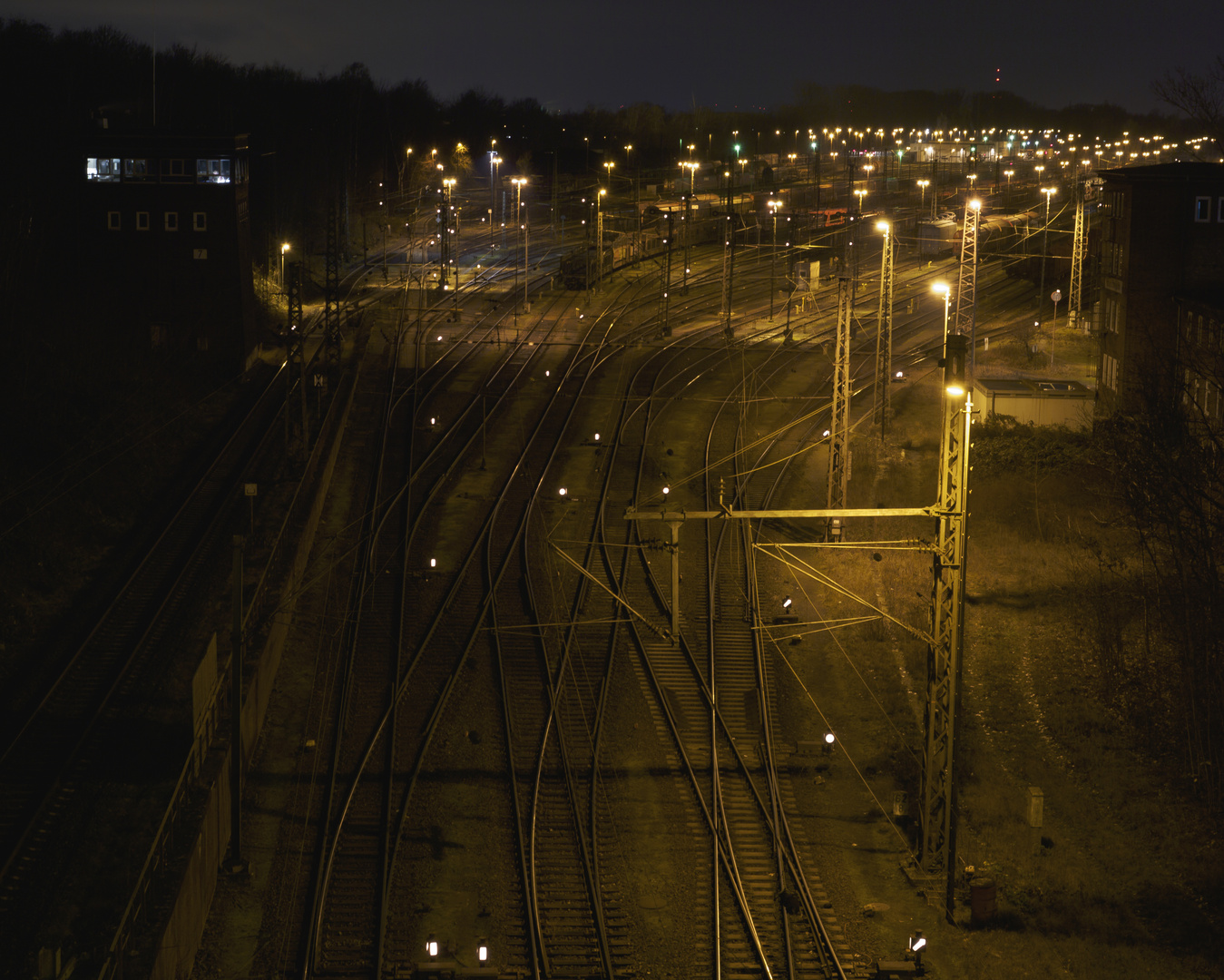 Güterbahnhof Braunschweig bei Nacht