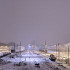 Güterbahnhof im Nebel