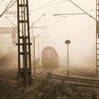 Güterbahnhof im Nebel