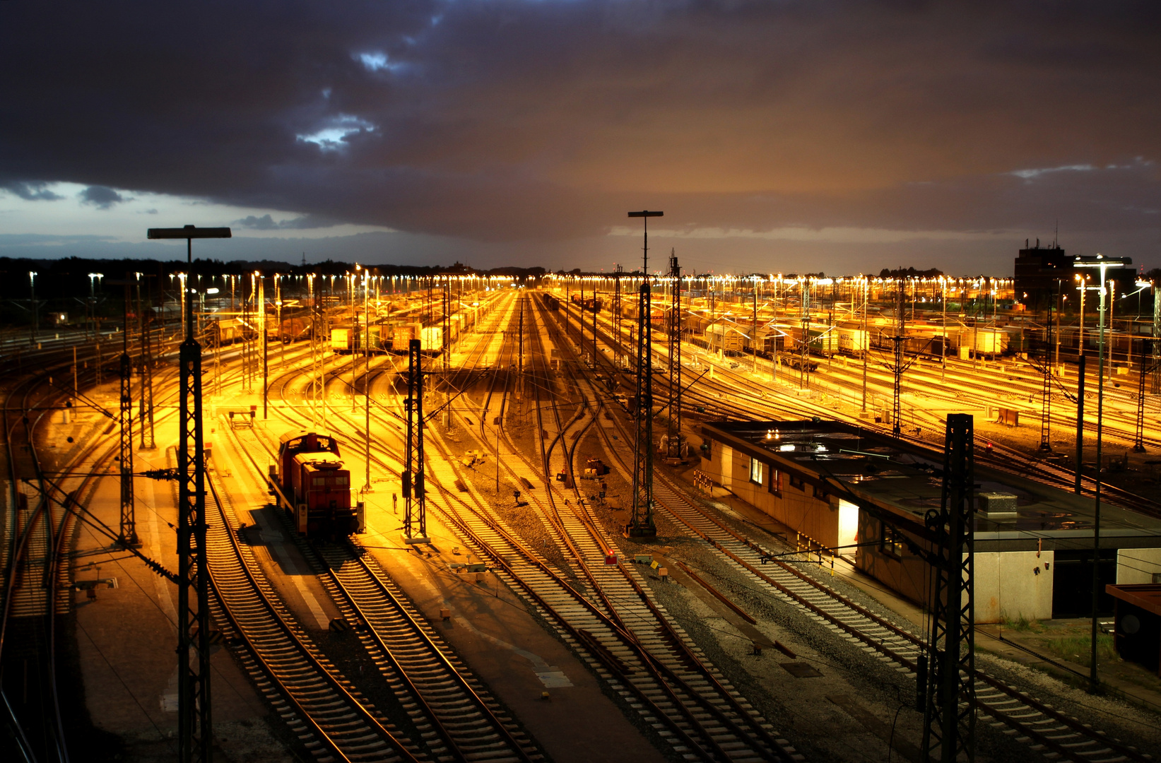 Güterbahnhof Maschen bei Nacht