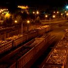 Güterwagons in der Nacht