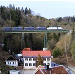 Güterzug auf dem Kreuztaler Viadukt