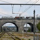 Güterzug auf dem Viadukt von Visé Haut (B)