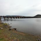 Güterzug der Norfolk & Southern fährt über eine 1,2 km lange Brücke,Marysville,PA,USA