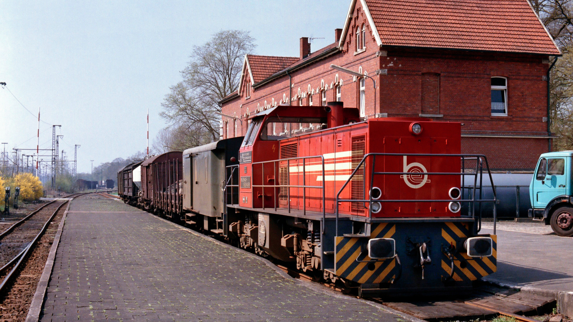 Güterzug im Bahnhof Bentheim Nord