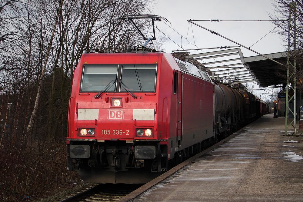 Güterzug im Bahnhof Rendsburg