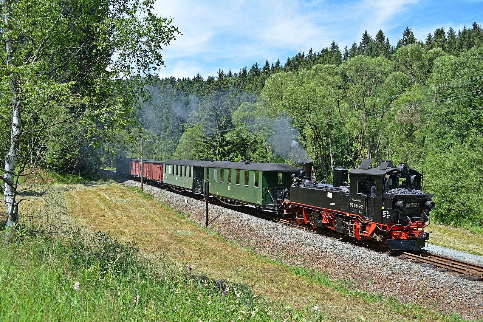 Güterzug mit Personenbeförderung am 4.7.2014