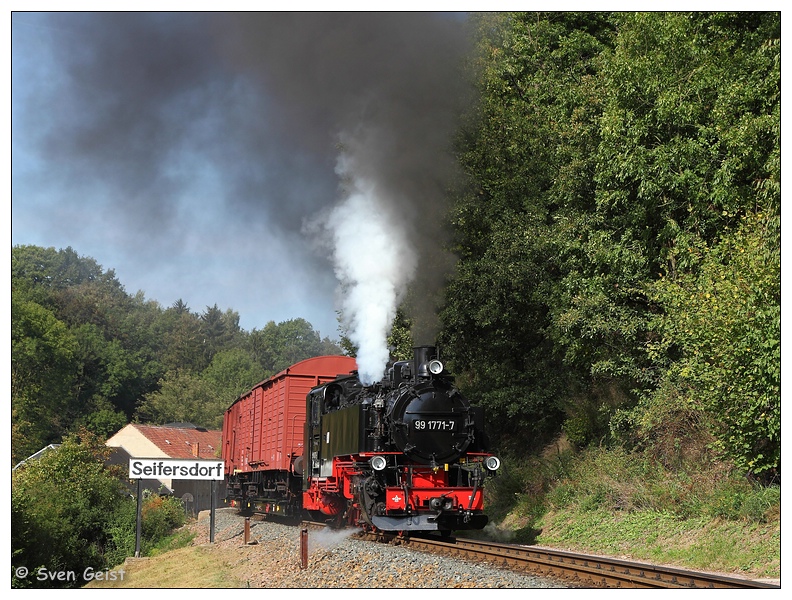 Güterzugausfahrt in Seifersdorf