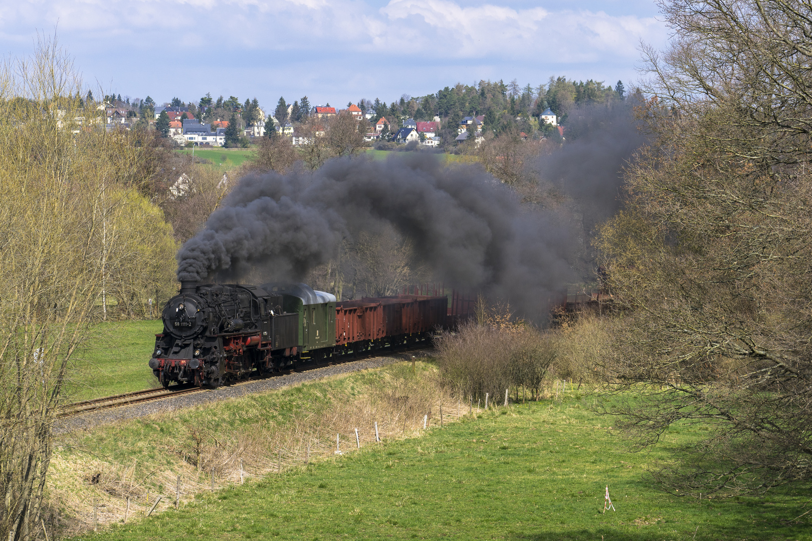 Güterzugdampf im Elstertal