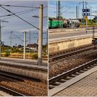 Güterzugdurchfahrt Bahnhof Bitterfeld mit Nachschuss