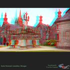 Guimiliau / Bretagne - Enclos Paroissial im Stereofoto / Anaglyphe