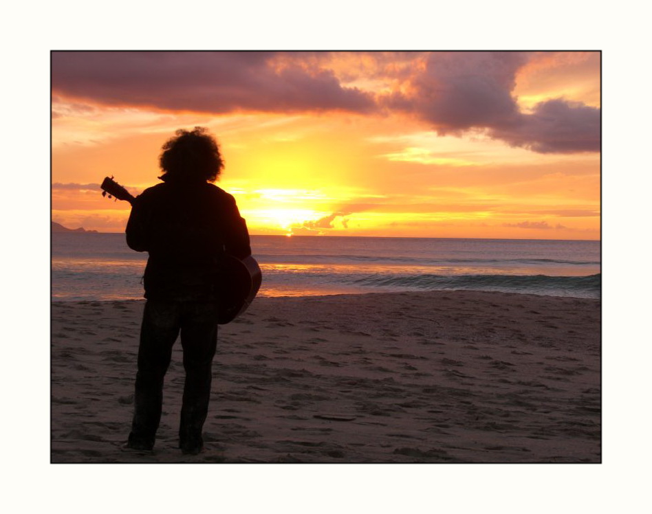 Guitar and sunset