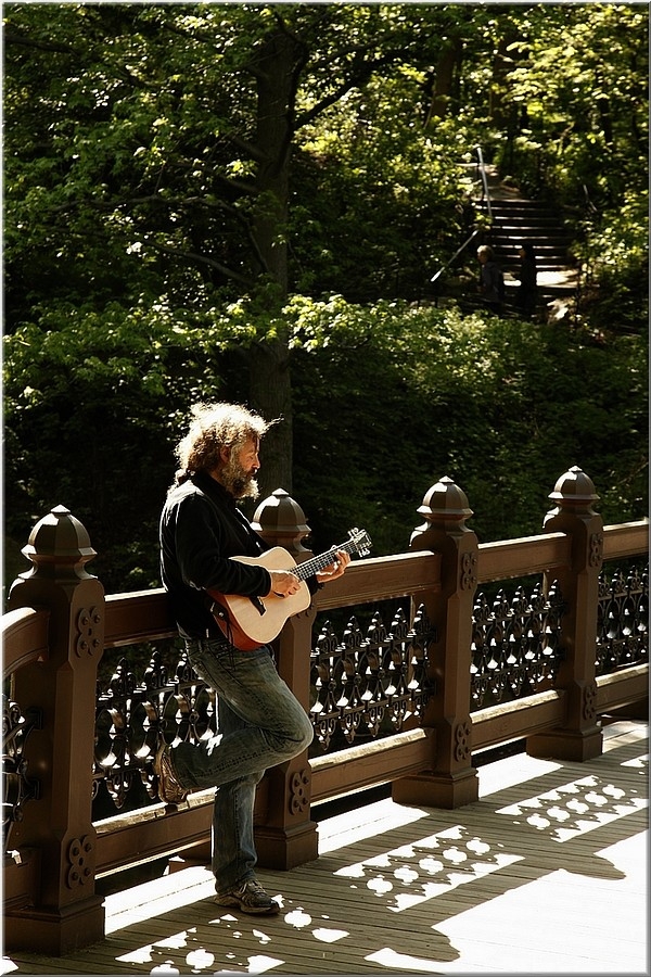 guitar player in New York, Central Park