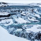 Gullfoss in Weiß