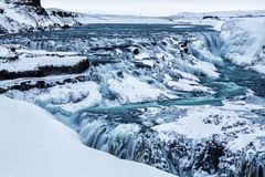 Gullfoss in Weiß