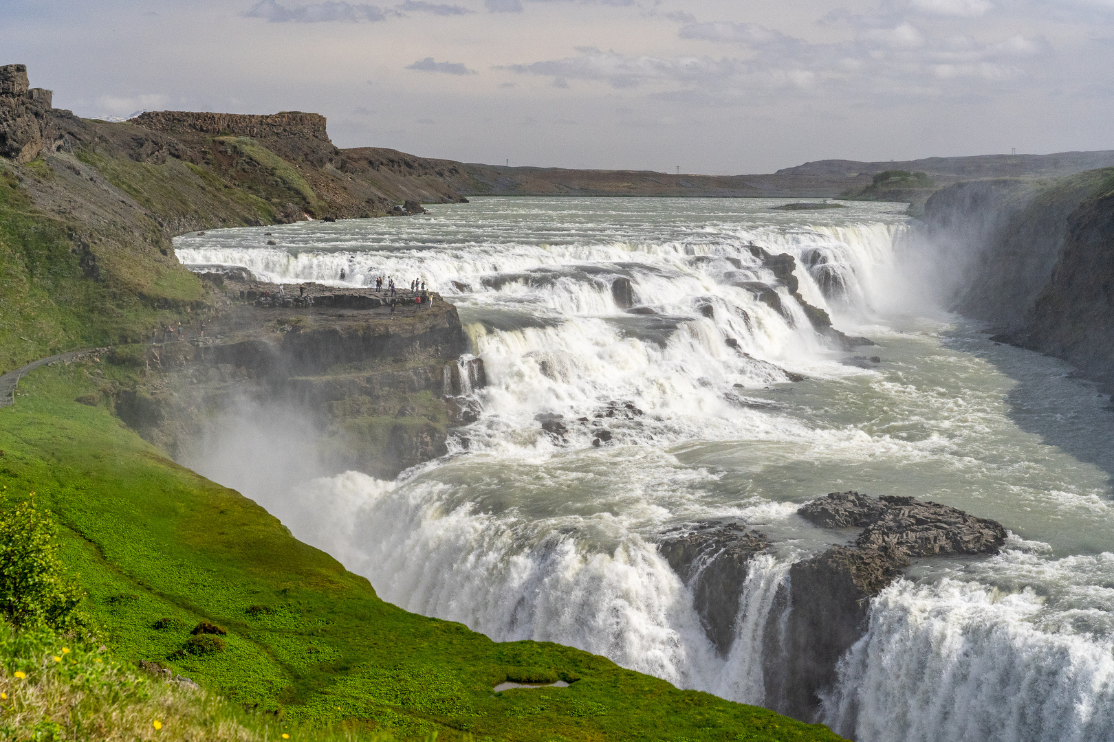 Gullfoss, Island, Eis gegen Hitze