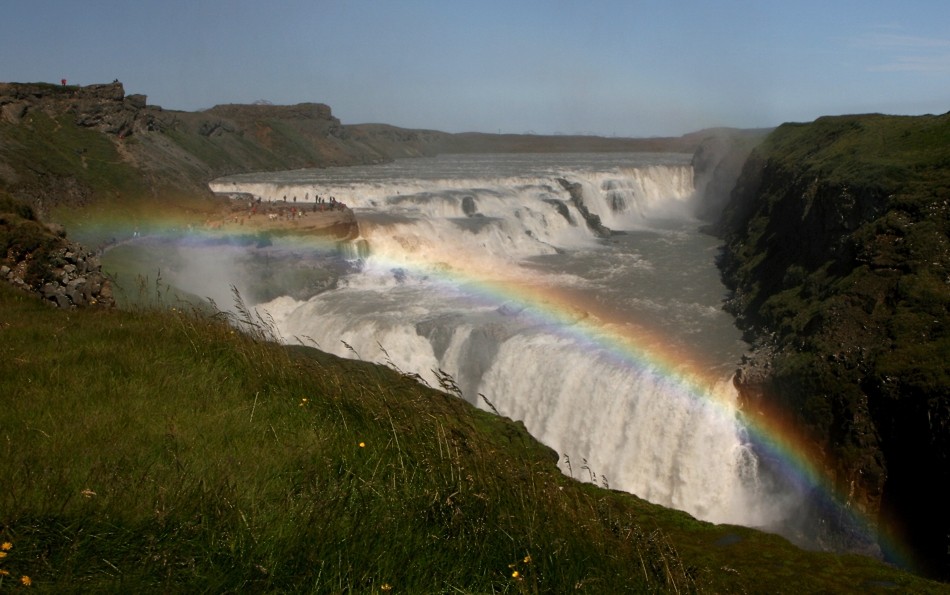 Gullfoss mit Regenbogen - alles echt :)