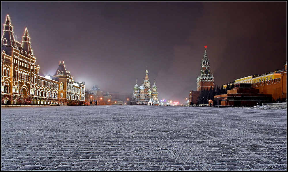 GUM -------------- Basilius Kathedrale -------------- Kreml --------------- Lenin Mausoleum @ -31°C