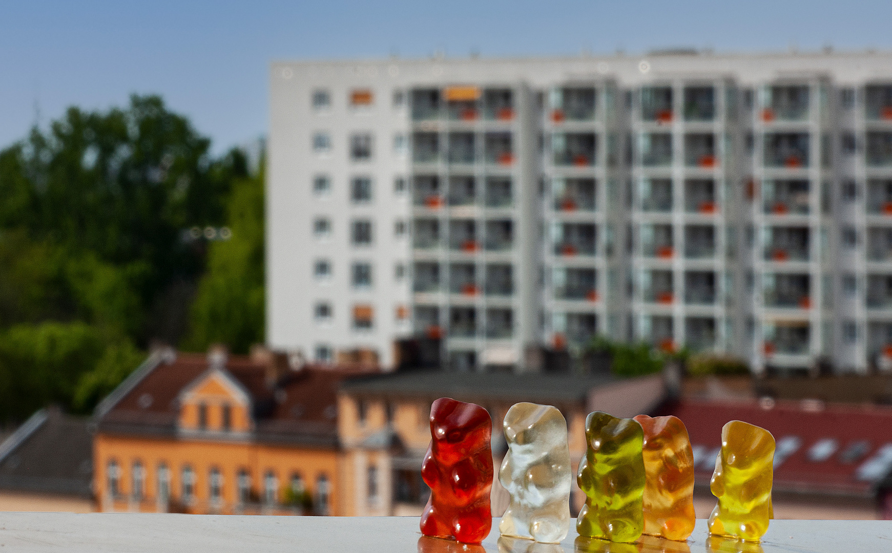 Gummibärchen in der Stadt