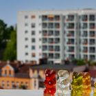 Gummibärchen in der Stadt