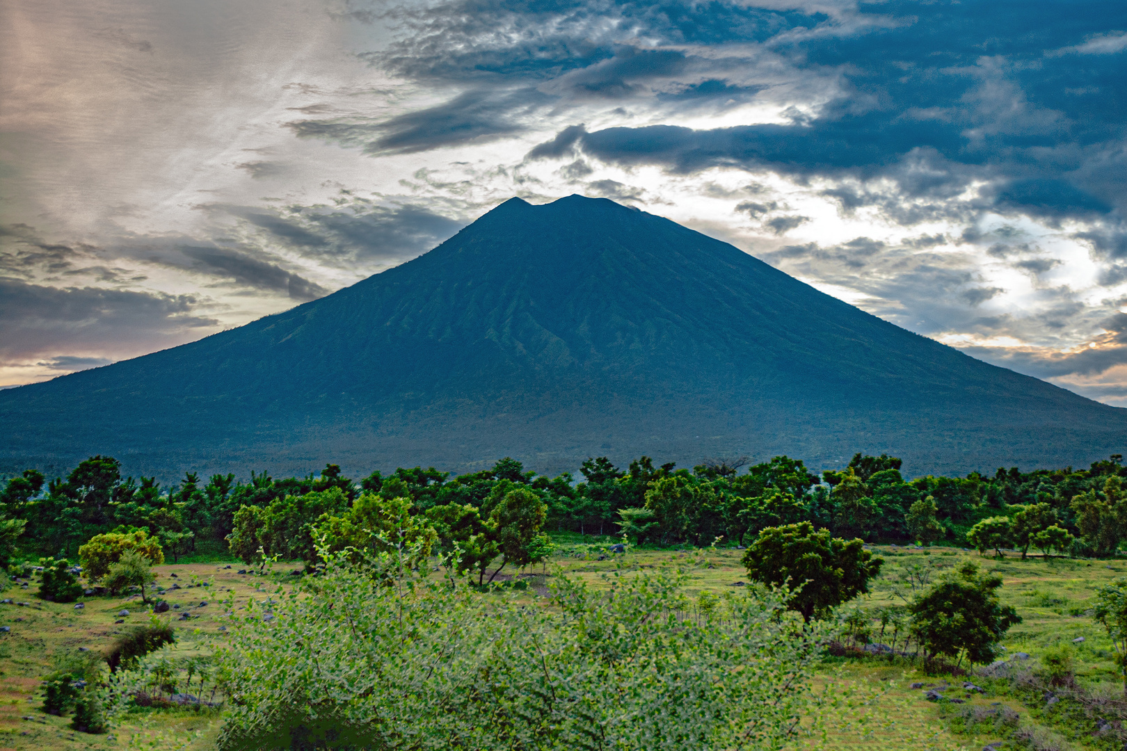 Gunung Agung volcano view