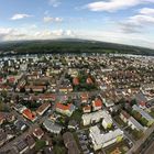 Gustavsburg von Oben mit Blick auf den Main und Hochheim