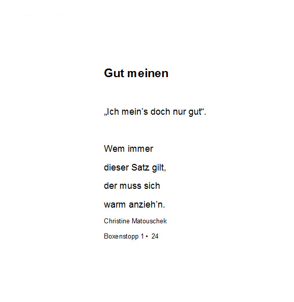 Gut meinen - BS 1 - 24