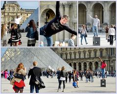 Gymnastik am Louvre